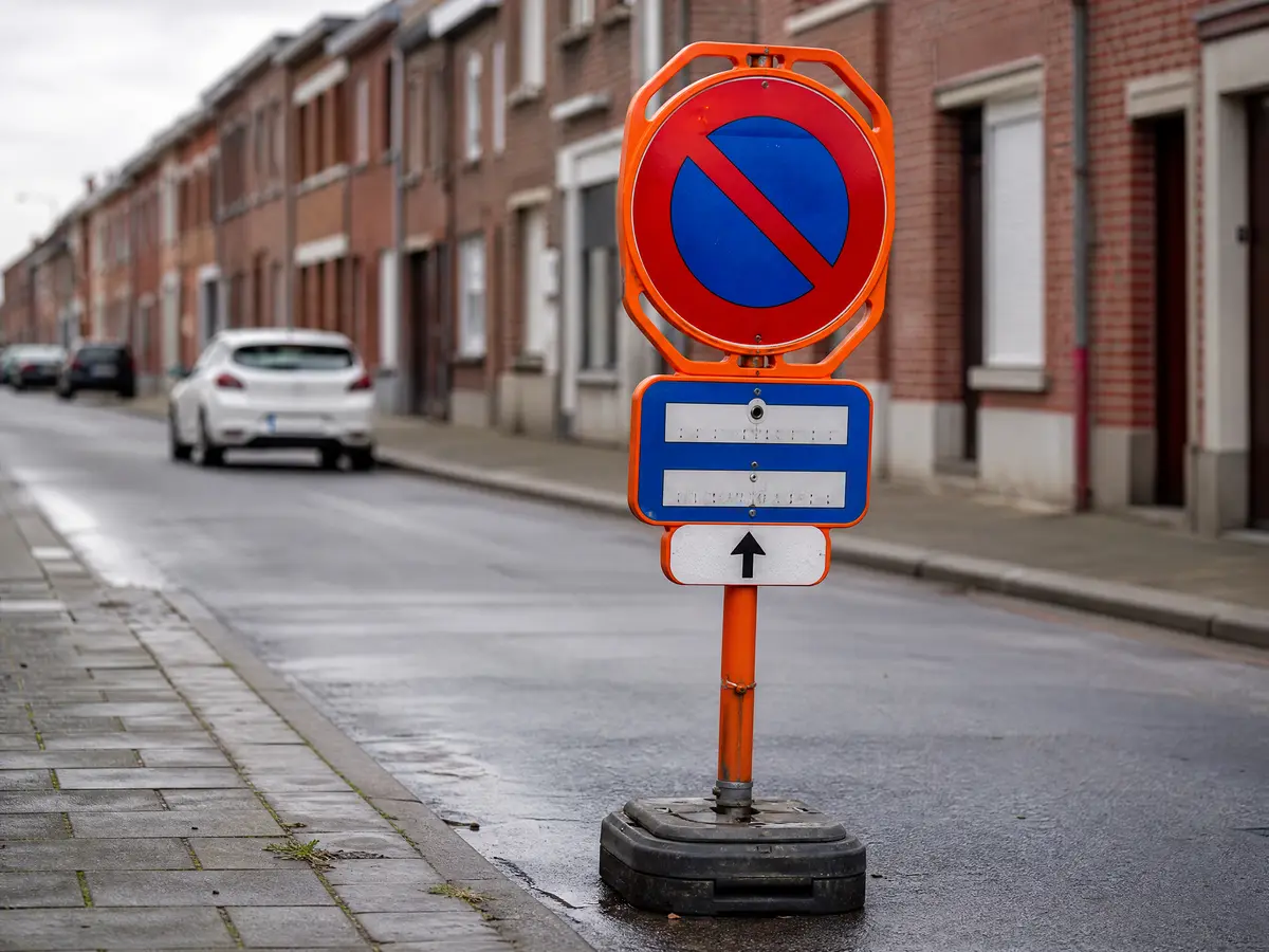 E1-parkeerverbodsbord met onderbord